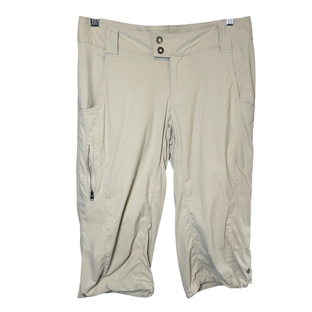 Columbia Capri Pants Women's 6 Beige Omni-Shield Hiking Outdoor Cargo Gorpcore